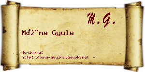 Móna Gyula névjegykártya